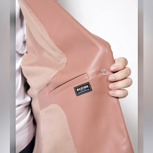 NWT Wildfang Soft Empower Vegan Leather Tux Blazer - Picture 2 of 14